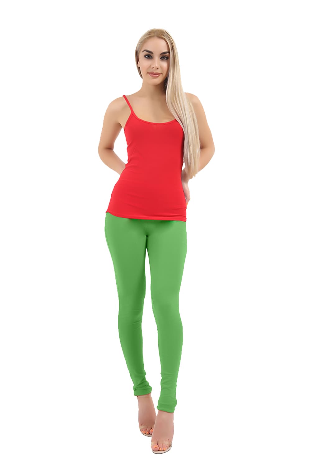Crazy Chick Adult Green Full Length Cotton Leggings