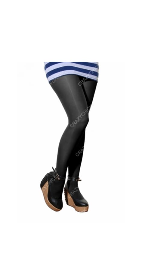 Crazy Chick Adult Plain Black Tights