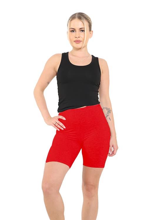 Crazy Chick Adult Red Cotton Cycling Shorts