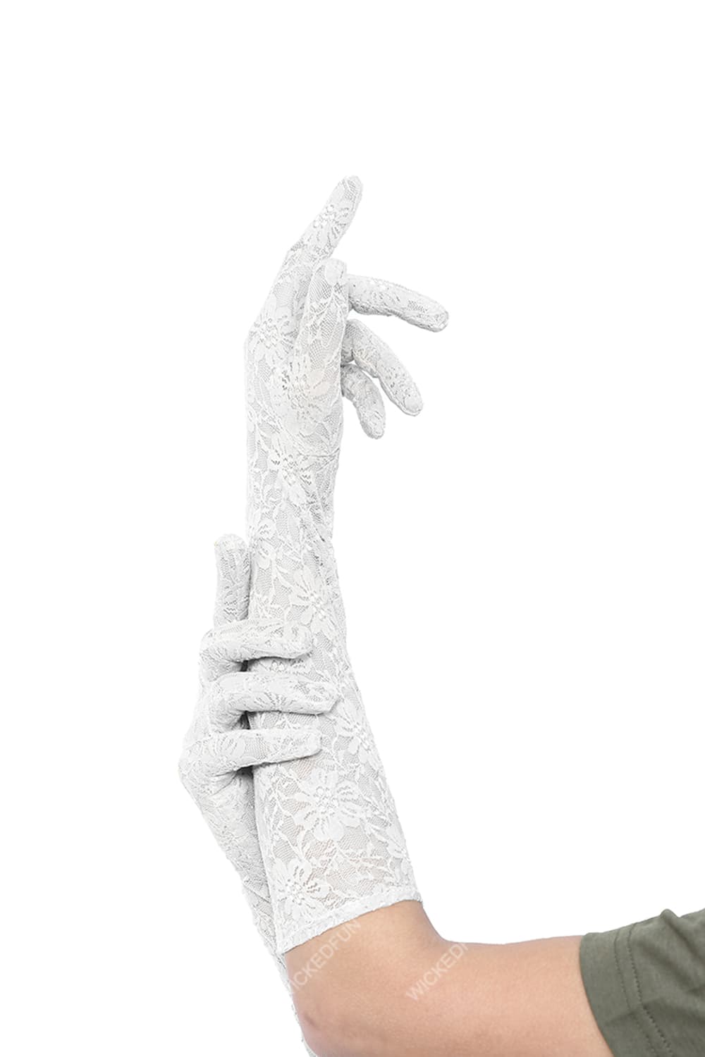 Wickedfun White Long Lace Gloves