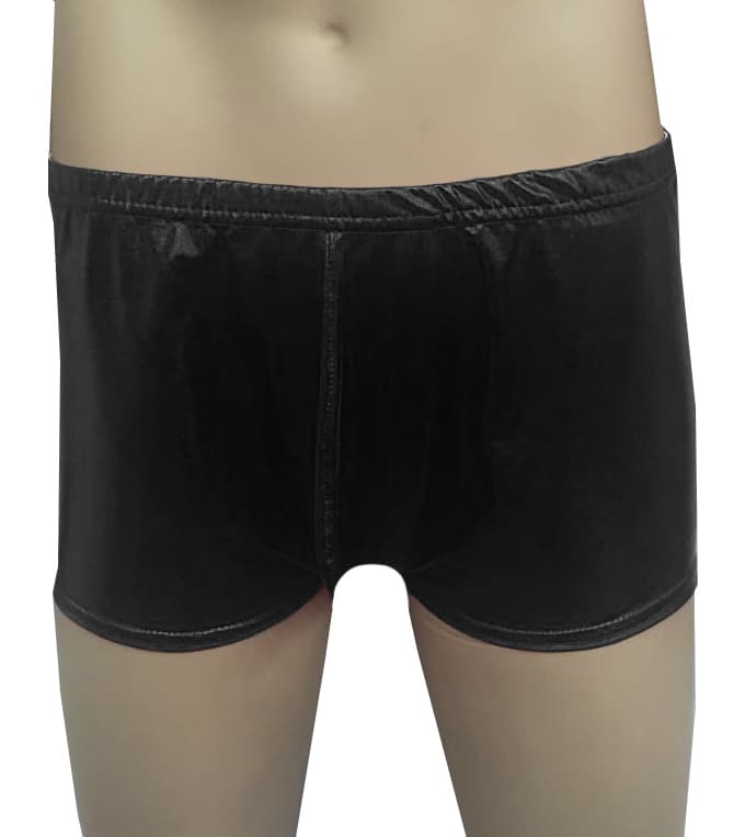 Men Shiny Metallic Black Boxer Shorts