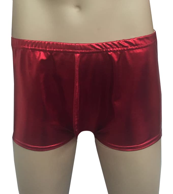 Men Shiny Metallic Red Boxer Shorts