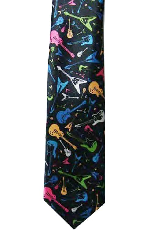 Wickedfun Multi Guitar Black Neck Tie