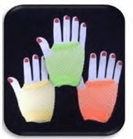 Neon Fingerless Short Assorted Fishnet Gloves