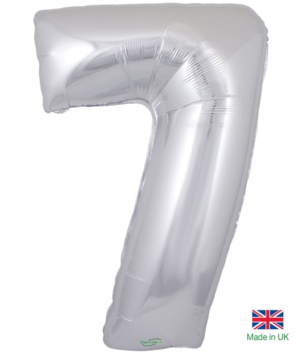 Number 7 Silver Balloon (30 Inches)