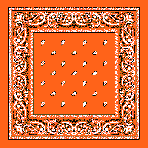 Orange Paisley Bandana