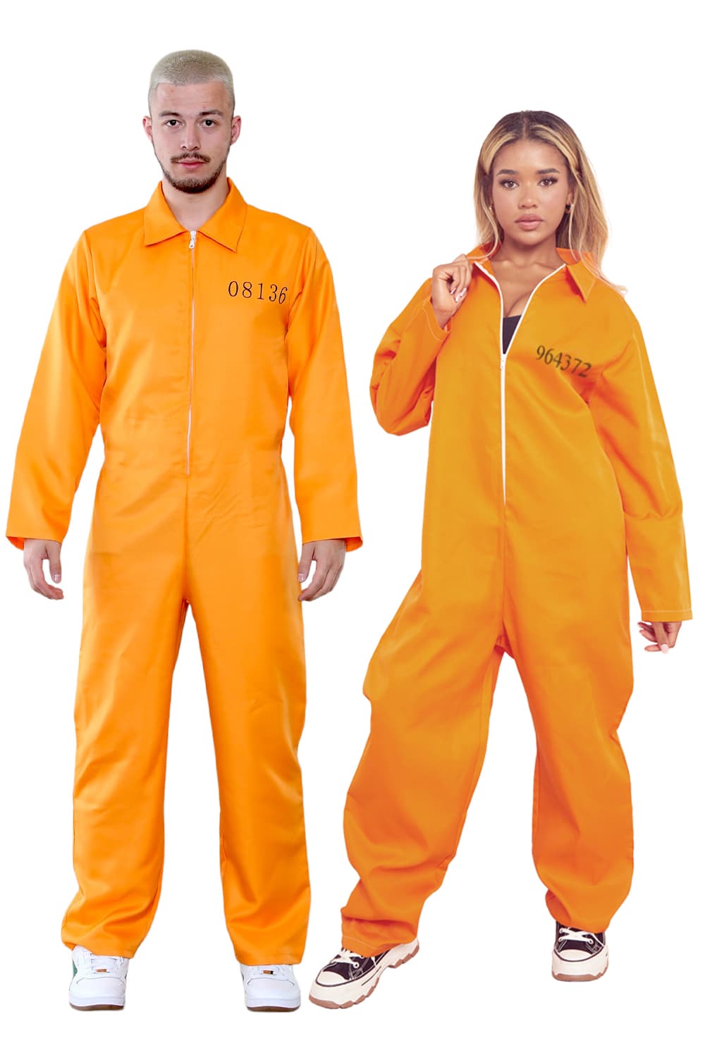 Wickedfun Adult Orange Prisoner Coverall Jumpsuit