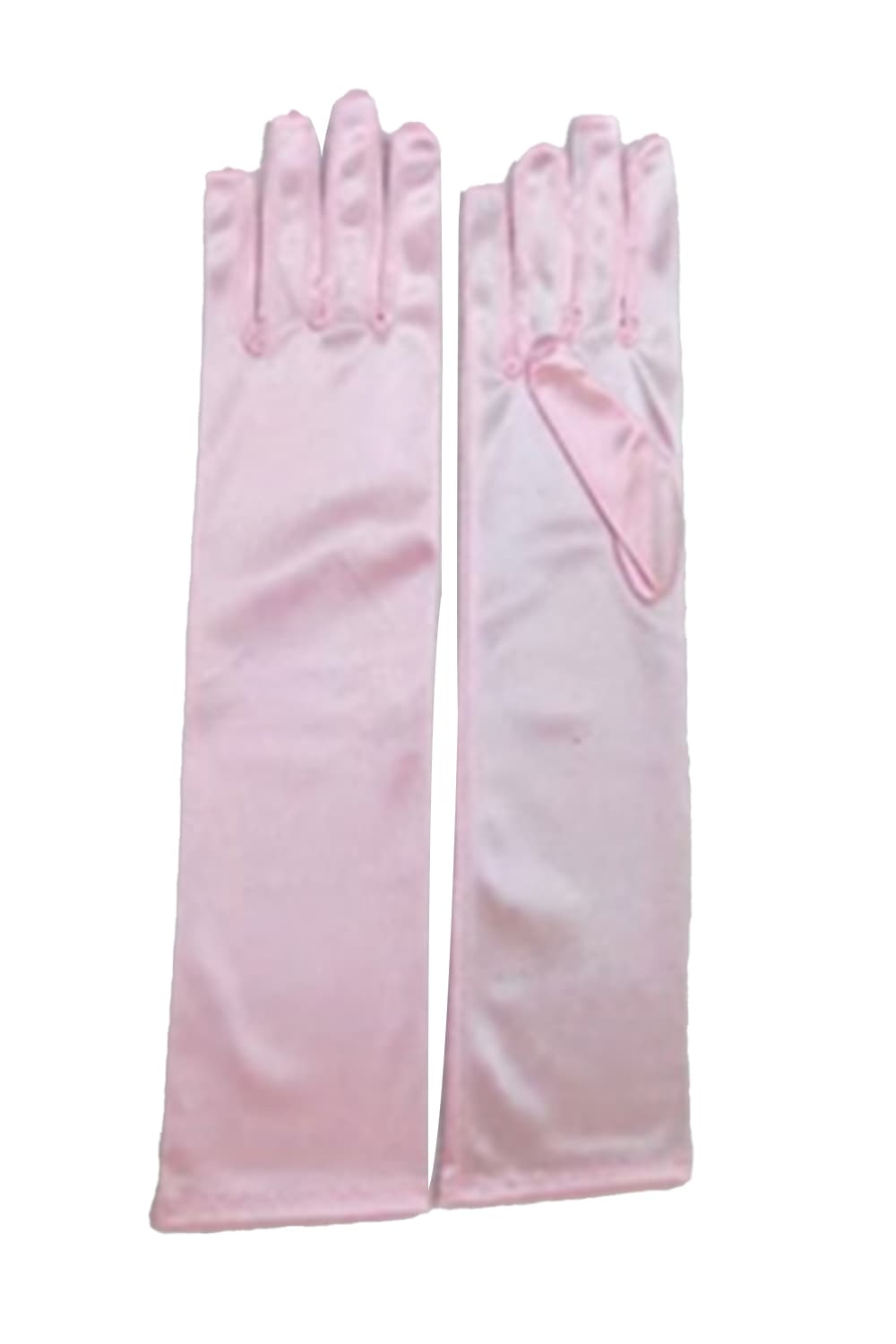 Wickedfun Baby Pink Satin Long Gloves