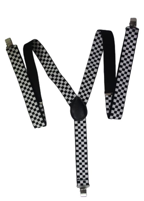 Wickedfun Police Checkered Printed Braces (2.5 cm)