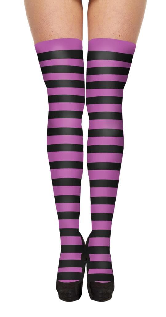 Crazy Chick Purple/Black Stripe Stockings