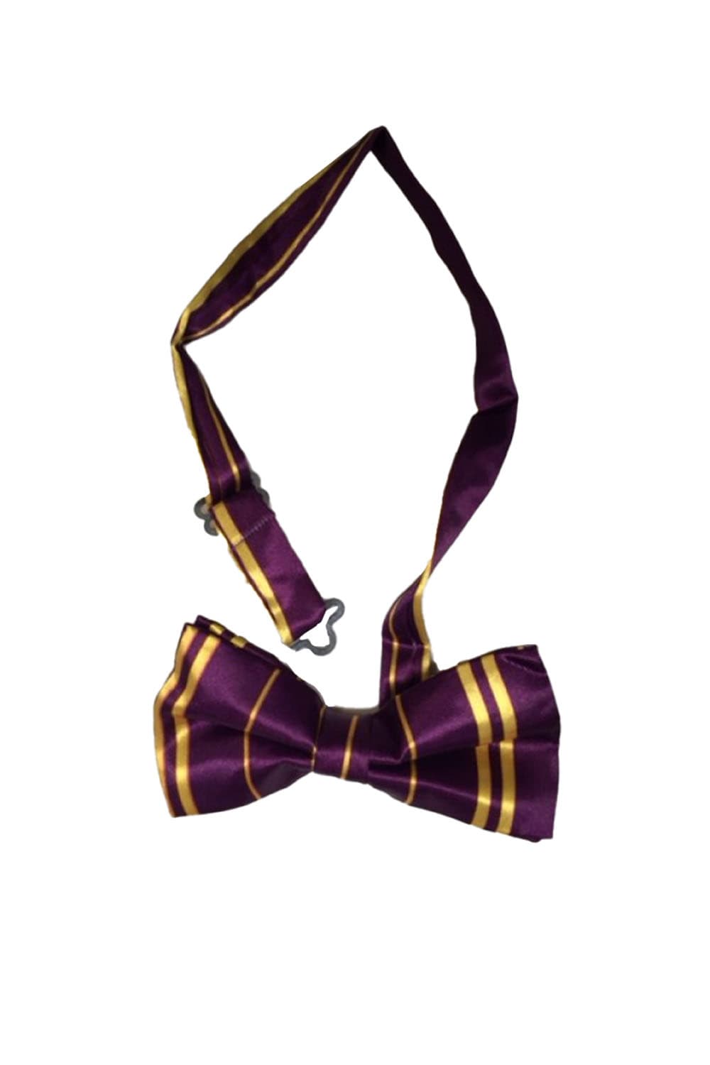 Wickedfun Maroon and Yellow Wizard Striped Bow Tie