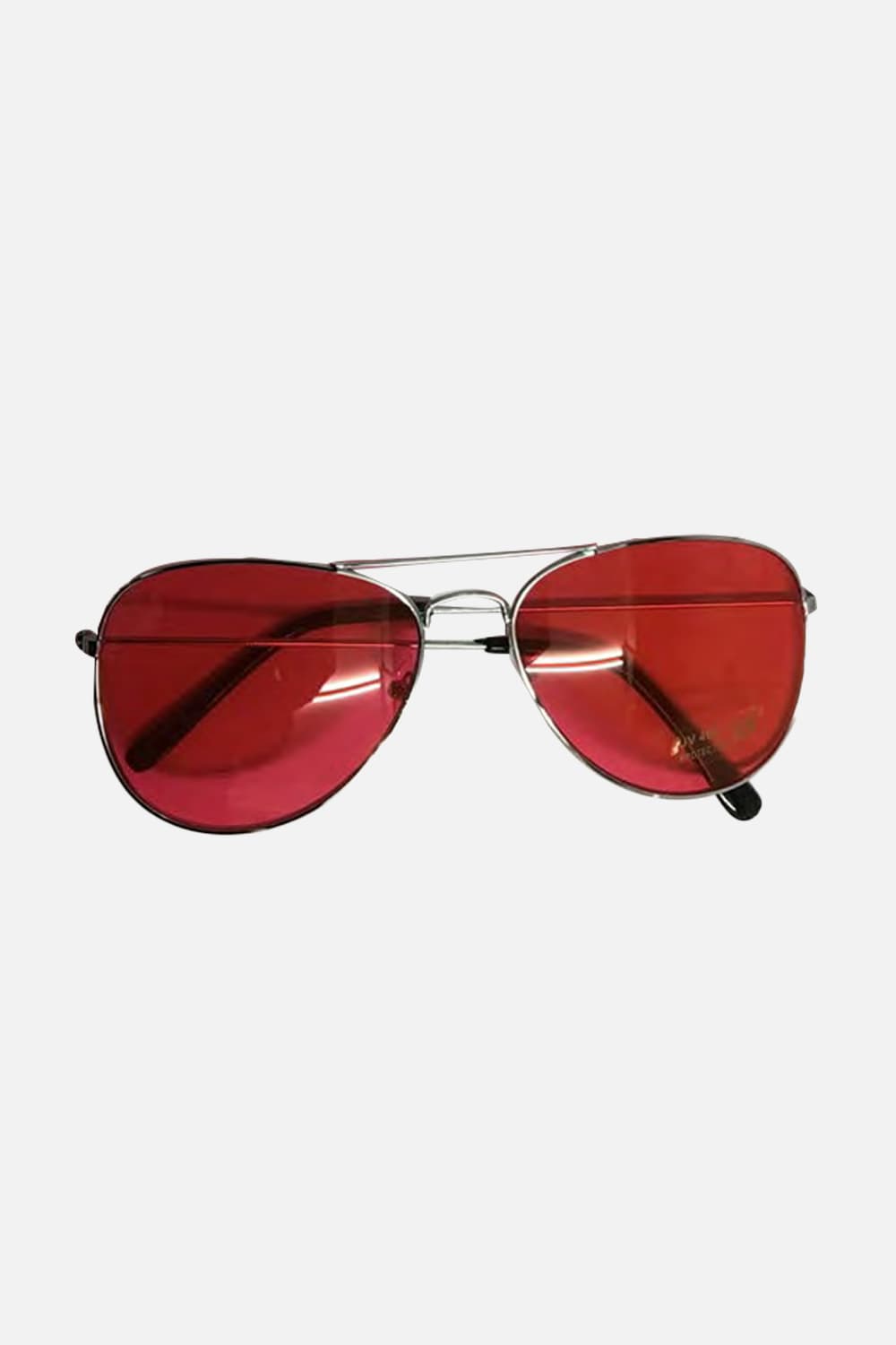 Wickedfun Aviator Red Glasses with Silver Frame