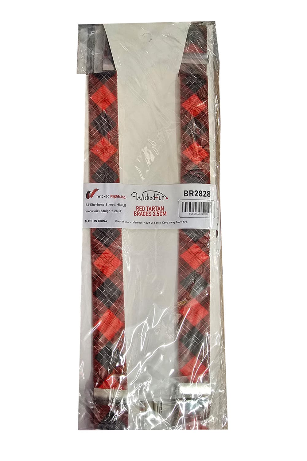 Wickedfun Red Tartan Braces 2.5 cm