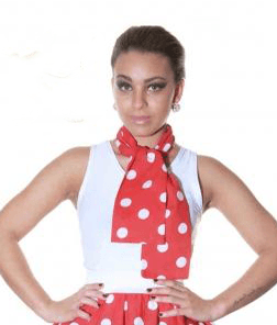 Crazy Chick Red White Polka Dot Scarf