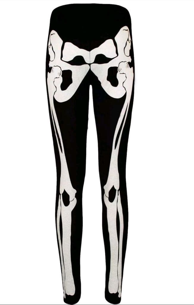 Crazy Chick Adult Full Bones Skeleton Printed leggings
