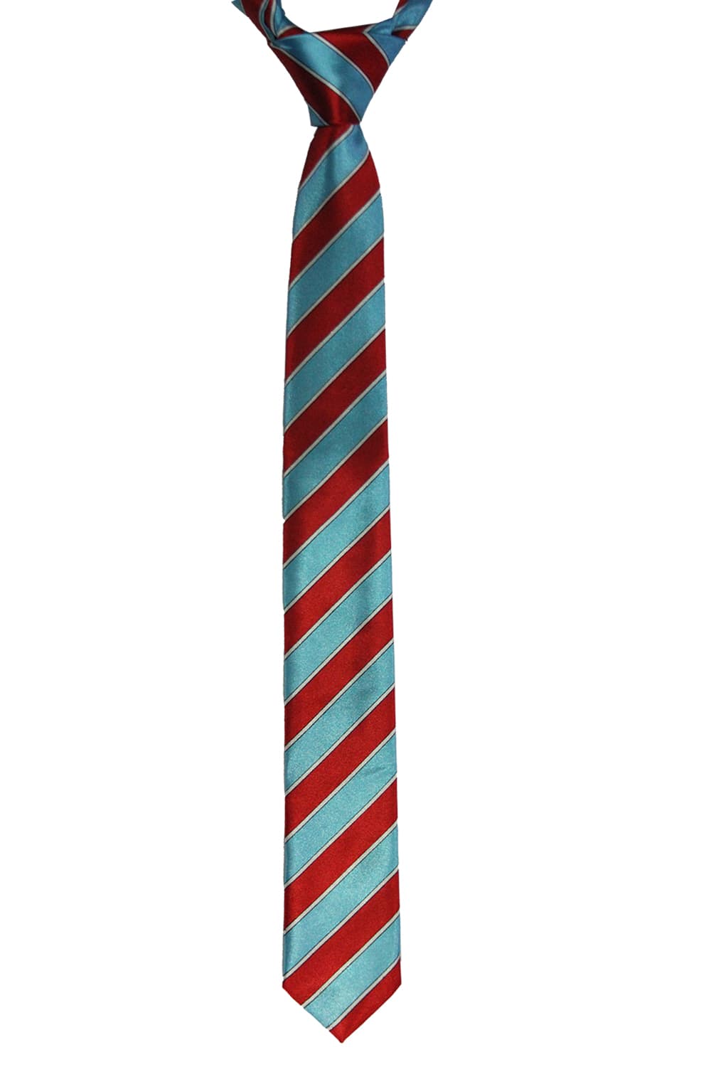 Wickedfun Turquoise Red White Striped Neck Tie 9cm Wide