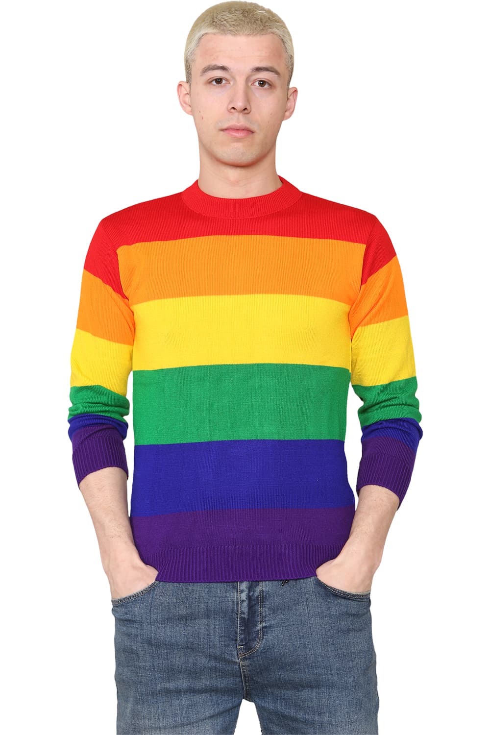 Wickedfun Unisex Rainbow Knitted Jumper