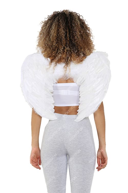 Wickedfun White Feather Wings Medium(Folding)