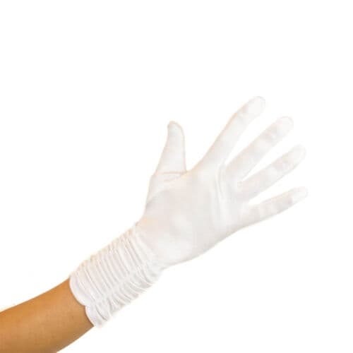 Wickedfun Ruched Top Short Gloves in White