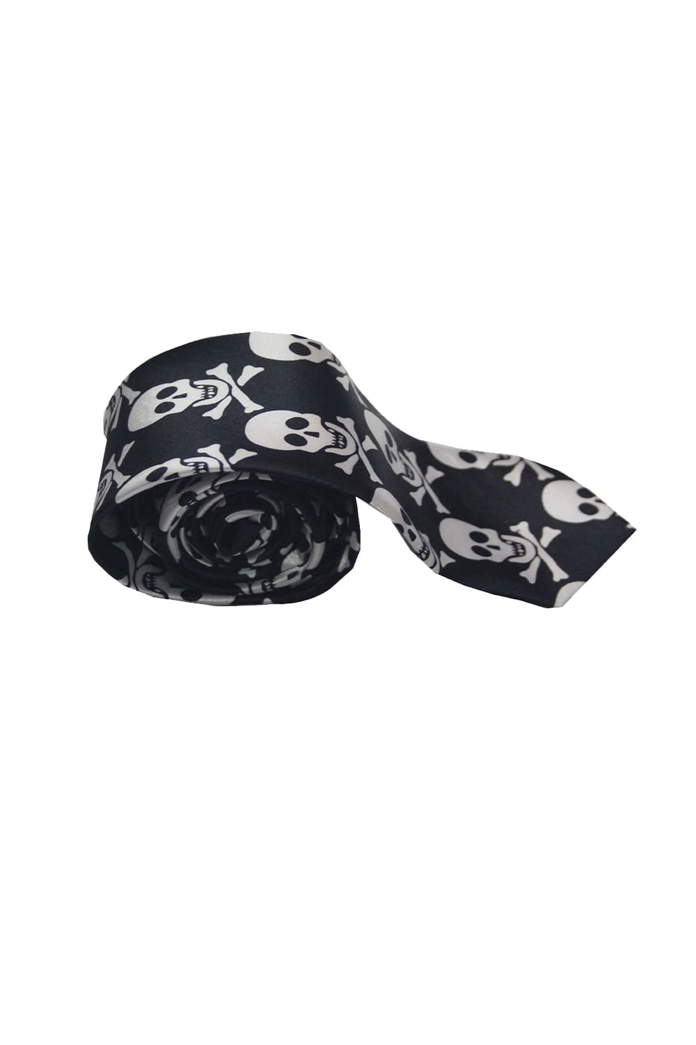 Wickedfun White Skull Black Neck Tie