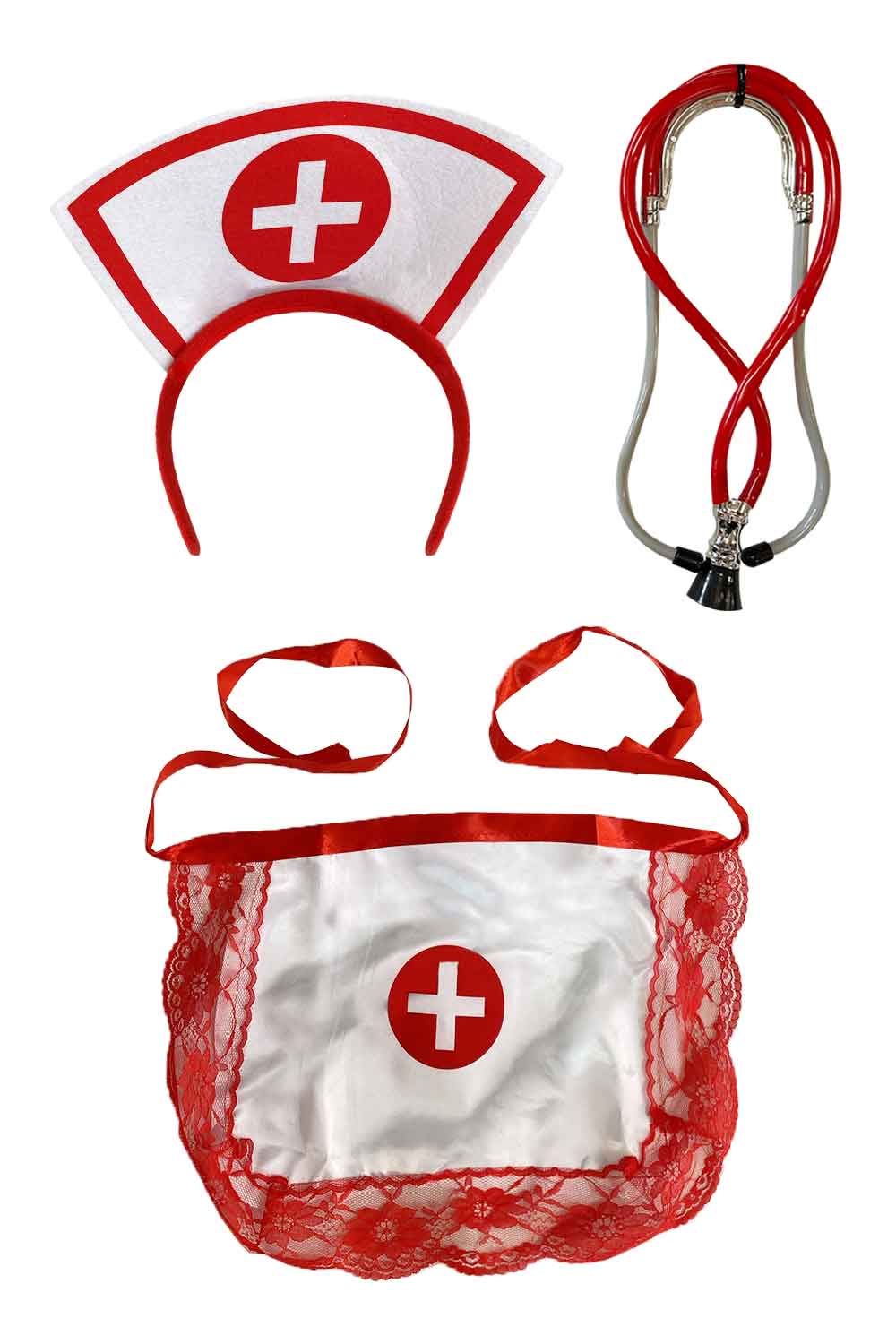 Wickedfun 3 pcs Nurse Set Costume Accessories