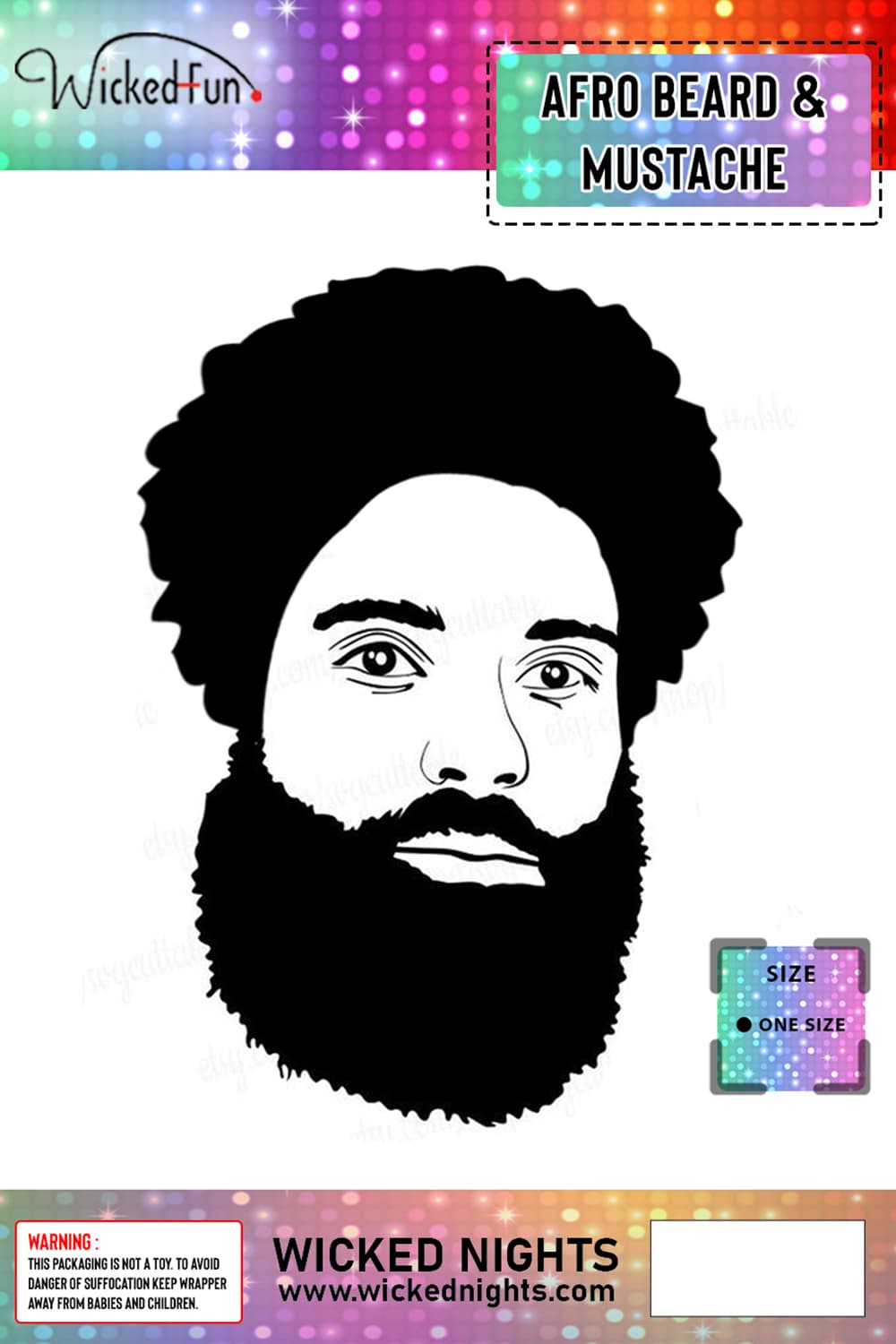 Wickedfun Afro Beard and Mustache