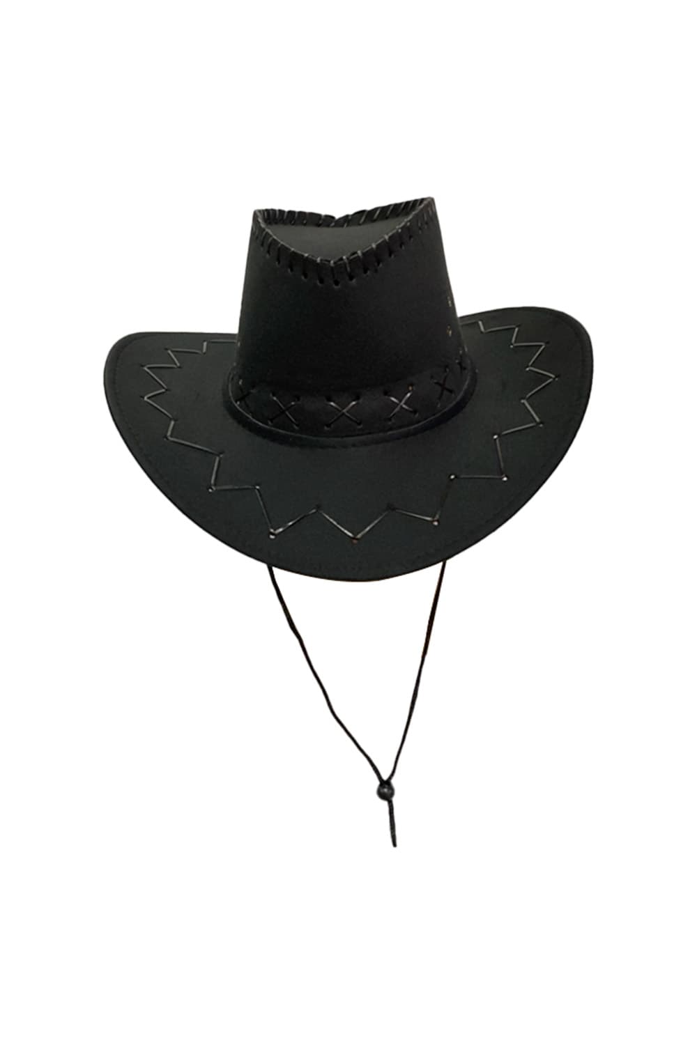 Wickedfun Black Leather Look Cowboy Hat