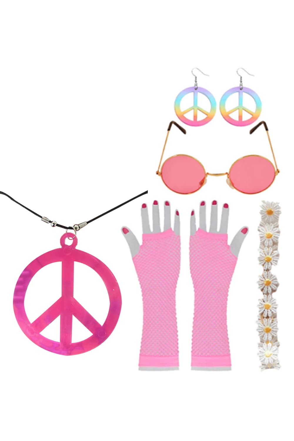 Wickedfun Hippie Peace 6 Pcs Accessories Set