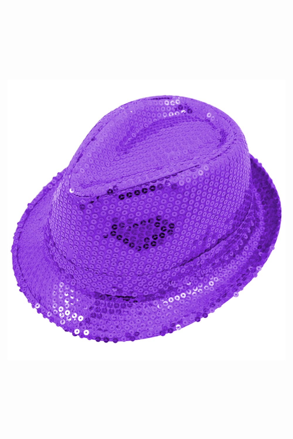 Wickedfun Purple Sequin Trilby Hat