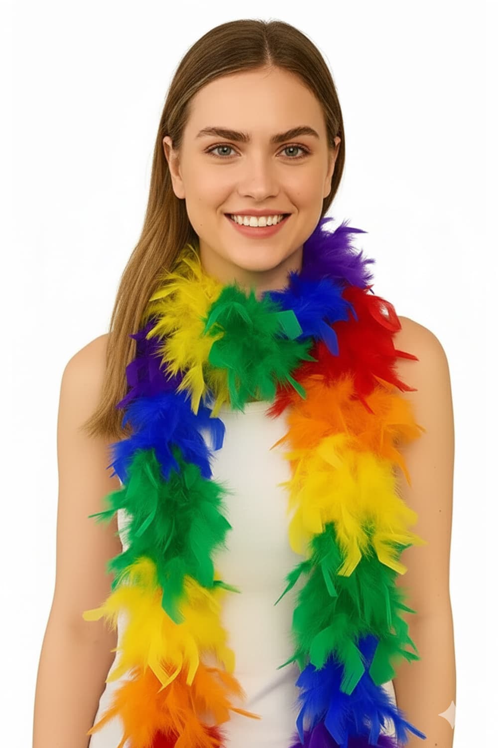 Wickedfun Rainbow Feather Boa 150cm