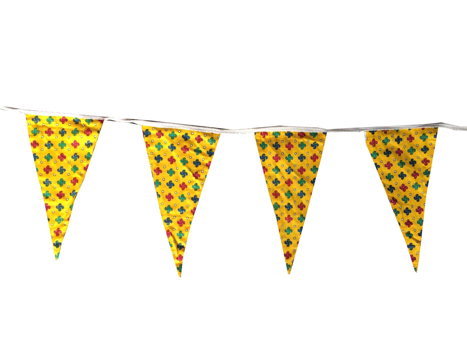 Yellow Bunting Flags w/ White Lace