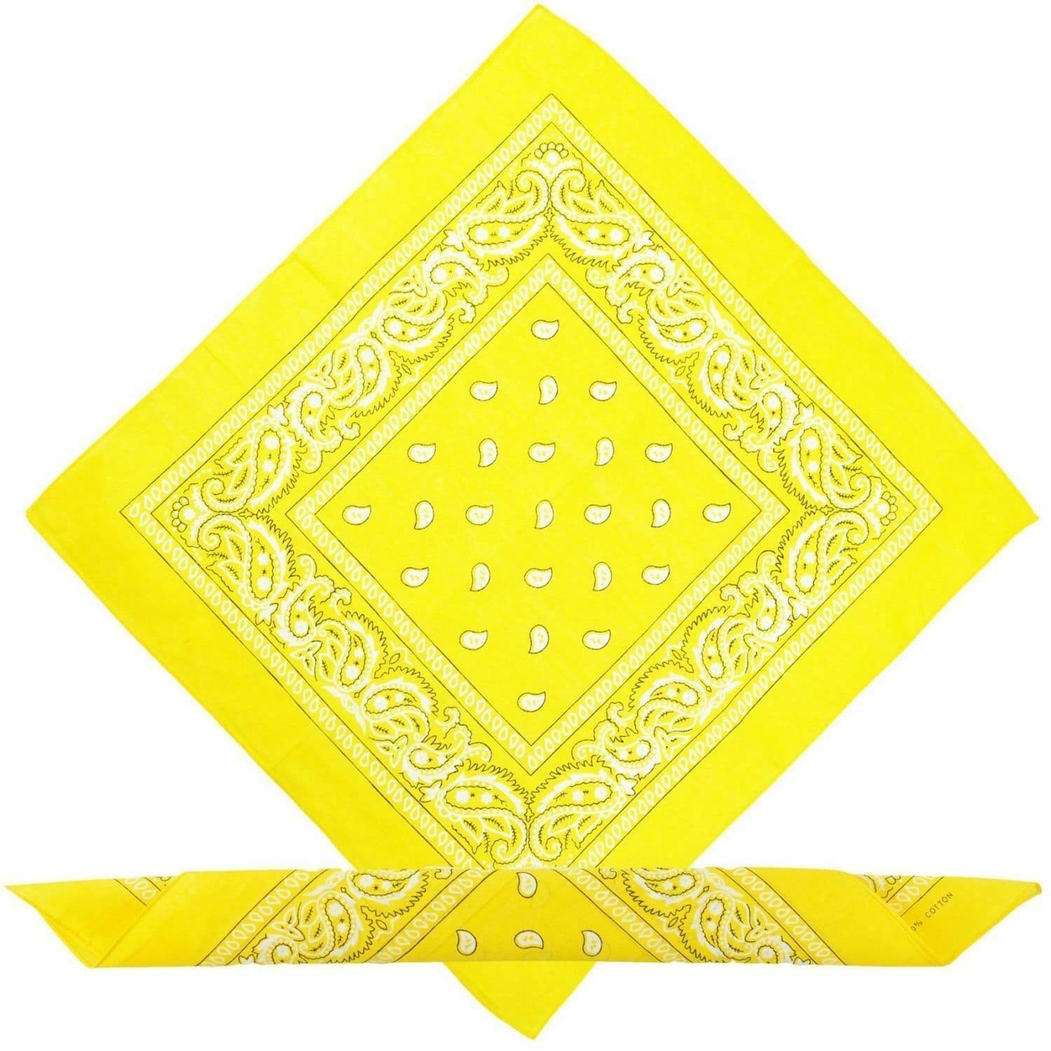 Yellow Paisley Bandana