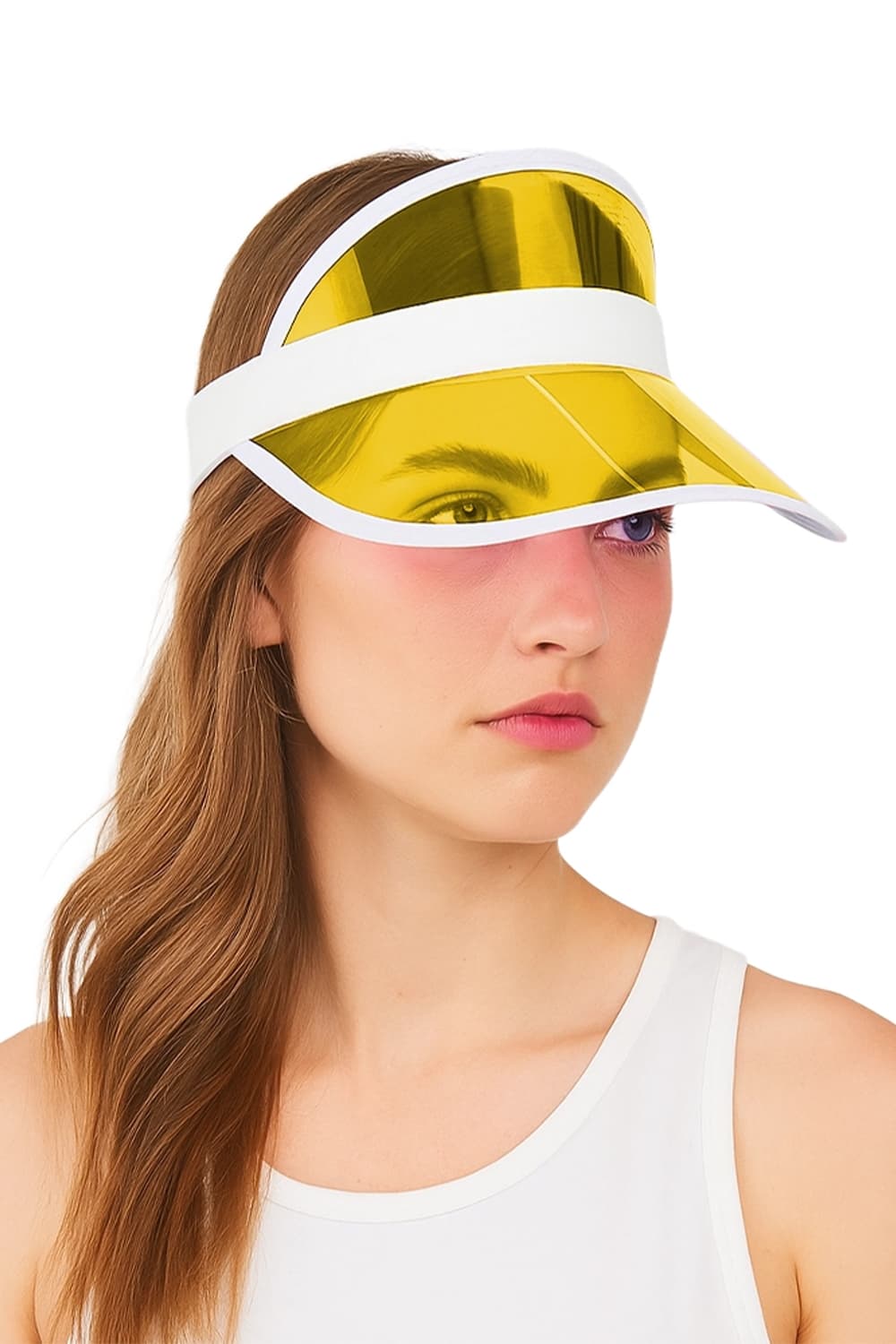 Wickedfun Yellow Poker Visor Hat